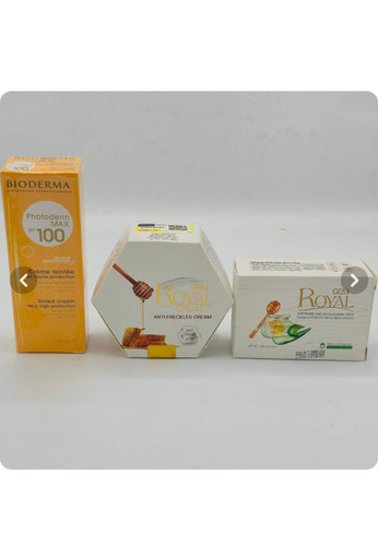 کرم ژل رویال به همراه صابون رویال و یک عددضد آفتاب رنگی spf100 اصلی